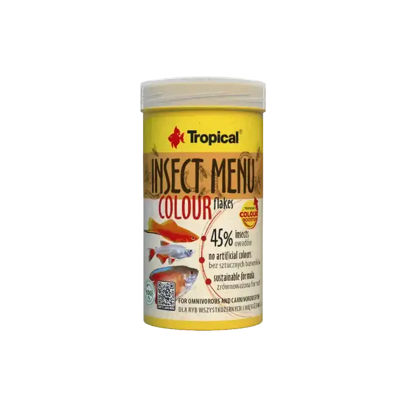 Flocons pour poissons omnivores spécial couleur
